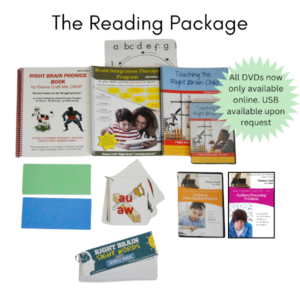 Photo of the products in the Reading Package along with a statement that videos are now downloadable only.