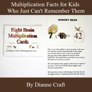 Dianne Craft Right Brain Multiplication Flash Cards