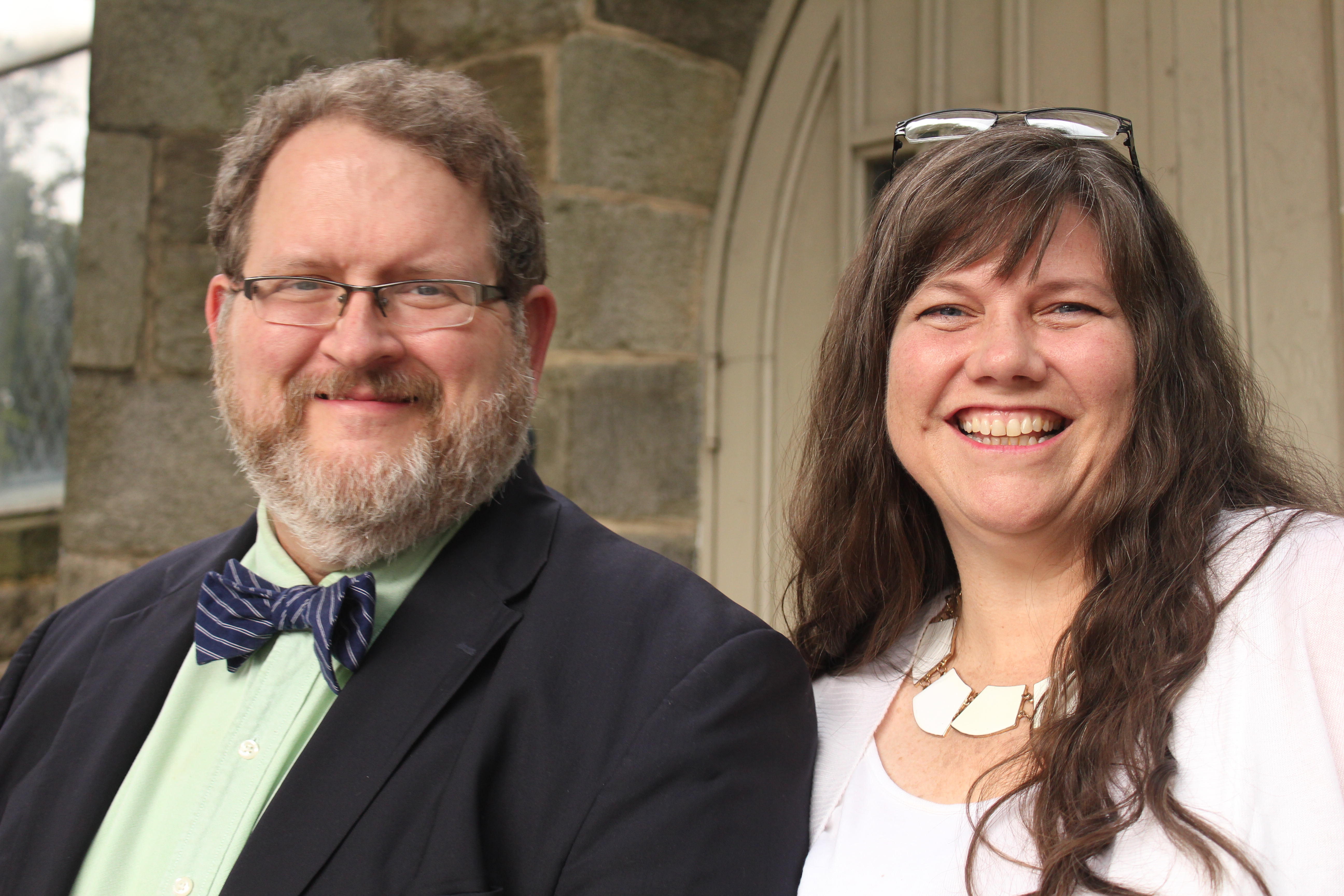 Hal and Melanie at church door