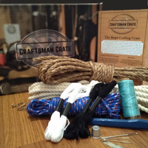 Craftsman Crate Box with Rope and Tools for Rope Coiling